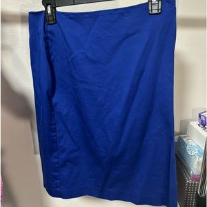 This is a blue pencil skirt fits to size non stretch slimming fit